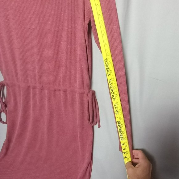 Charles Henry Mini Tie Waist Soft Ribbed Long‎ Sleeved Casual Dress Sz XS - Picture 4 of 8